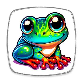 Grenouille - Magnet carré - blanc - Devant