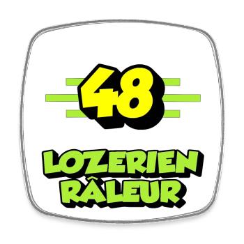 Lozérien râleur - Magnet carré - blanc - Devant