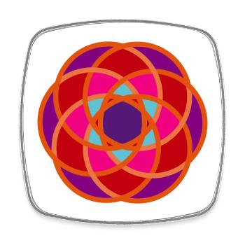 Energie Blüte Yoga Meditation Indien Mandala rot - Viereckiger Kühlschrankmagnet - Weiß - Vorne