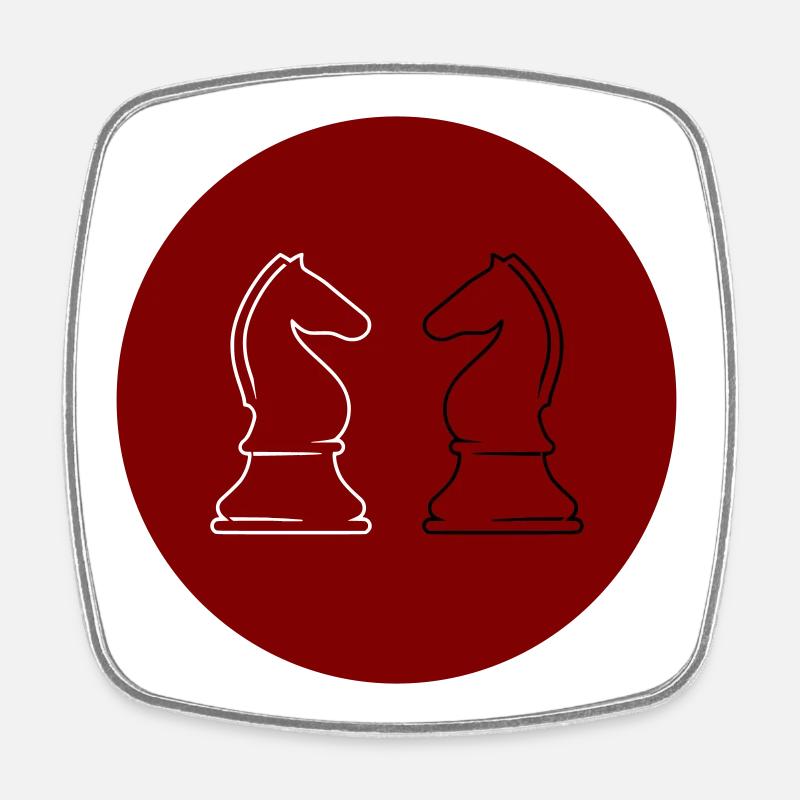 Échecs 2Springer - Magnet carré - blanc