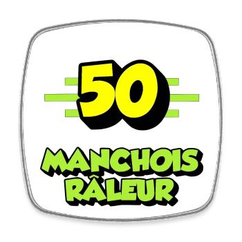 Manchois râleur - Magnet carré - blanc - Devant