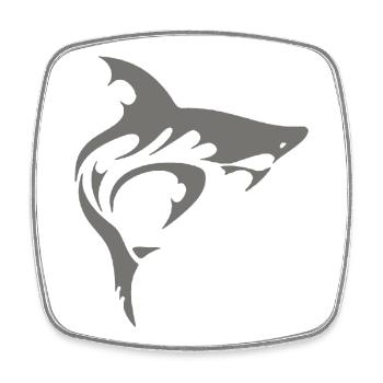 REQUIN - Magnet carré - blanc - Devant