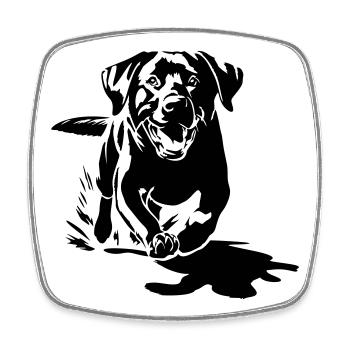 Labrador - Viereckiger Kühlschrankmagnet - Weiß - Vorne
