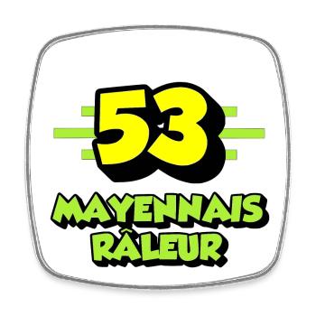 Mayennais râleur - Magnet carré - blanc - Devant