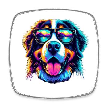 Berner Sennenhund - Viereckiger Kühlschrankmagnet - Weiß - Vorne