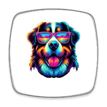 Berner Sennenhund - Viereckiger Kühlschrankmagnet - Weiß - Vorne