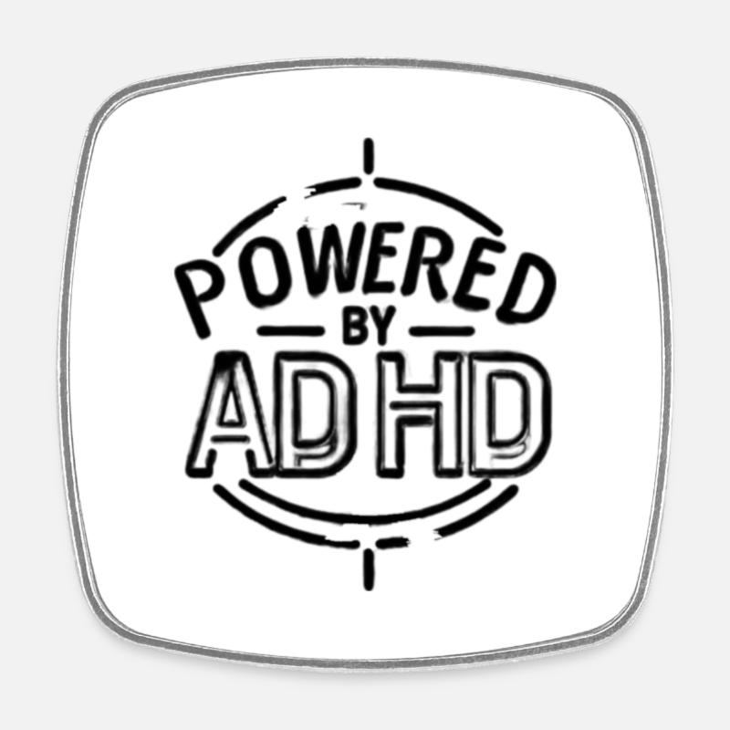 ADHD - Square fridge magnet - white