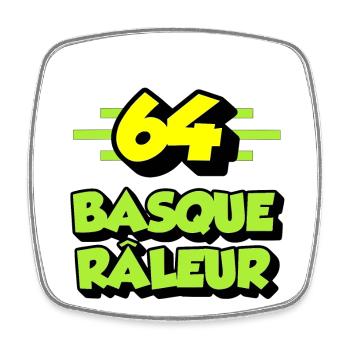 basque râleur - Magnet carré - blanc - Devant