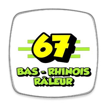 Bas-Rhinois râleur - Magnet carré - blanc - Devant