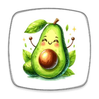Avocado Funny Positive Optimism Gift - Square fridge magnet - white - Front