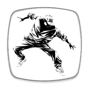 B Boy Grafik - Viereckiger Kühlschrankmagnet - Weiß - Vorne