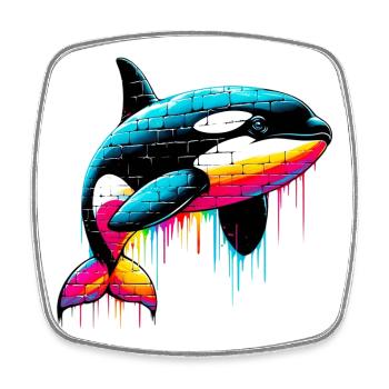 Killer whale - Square fridge magnet - white - Front