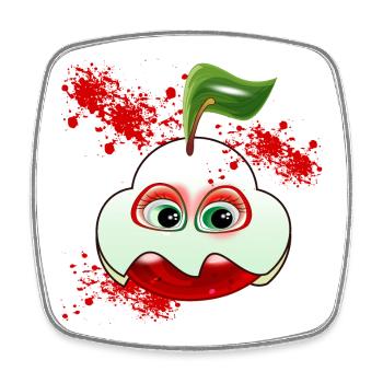 Costume d’Halloween Chost Cherries - Magnet carré - blanc - Devant