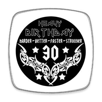 30.Geburtstag , Heavy Birthday 30 (25) - Viereckiger Kühlschrankmagnet - Weiß - Vorne