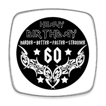 60.Geburtstag , 60 Jahre , Heavy Birthday (25) - Viereckiger Kühlschrankmagnet - Weiß - Vorne
