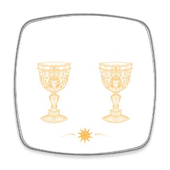 Mystic Chalice Heart Zwillingskatzen - Viereckiger Kühlschrankmagnet - Weiß - Vorne