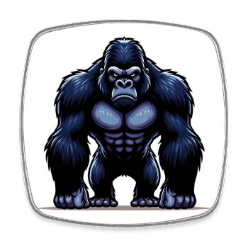 Gorilla - Square fridge magnet - white - Front