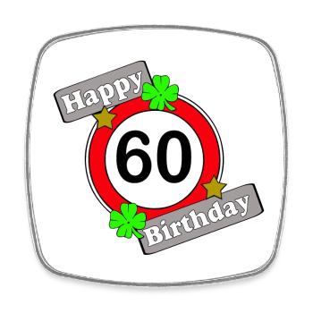 60.Geburtstag , Happy Birthday 60 (25) - Viereckiger Kühlschrankmagnet - Weiß - Vorne