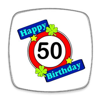 50.Birthday , 50 Years , Happy Birthday 50 (25) - Square fridge magnet - white - Front