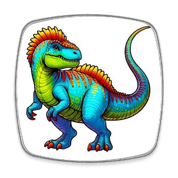 Dinosaur - Square fridge magnet - white - Front