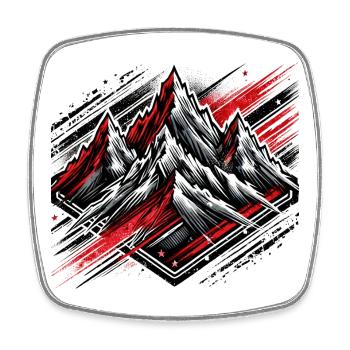 Schroffe Berge - Viereckiger Kühlschrankmagnet - Weiß - Vorne