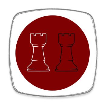 Chess 2 Rooks - Square fridge magnet - white - Front