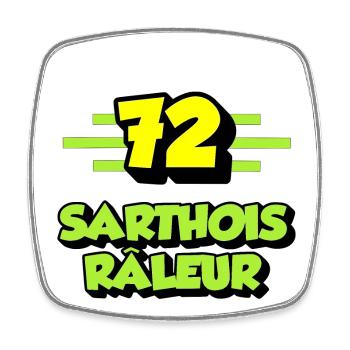 Sarthois râleur - Magnet carré - blanc - Devant