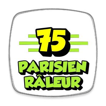 Parisien râleur - Magnet carré - blanc - Devant