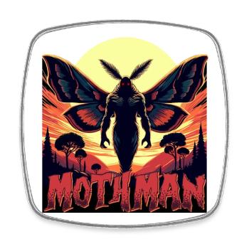 Mothman Monster Halloween - Viereckiger Kühlschrankmagnet - Weiß - Vorne