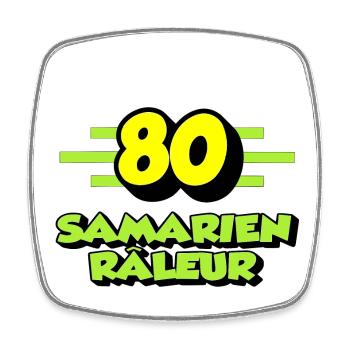 Samarien râleur - Magnet carré - blanc - Devant