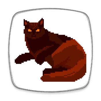 Art Pixel du Chat Nuit Rouge - Magnet carré - blanc - Devant