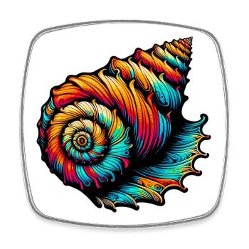 Shell - Square fridge magnet - white - Front