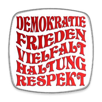 DEMOKRATIE - HALTUNG RESPEKT - Viereckiger Kühlschrankmagnet - Weiß - Vorne