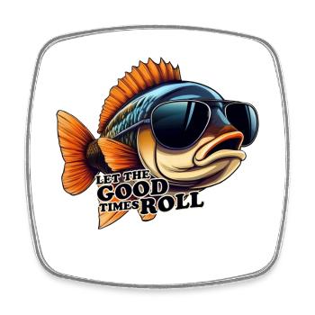 Poisson Let the good times roll - Square fridge magnet - white - Front