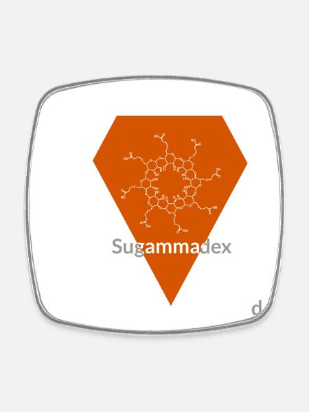 Sugammadex - Square fridge magnet - white