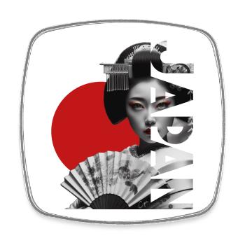 Japon - Magnet carré - blanc - Devant