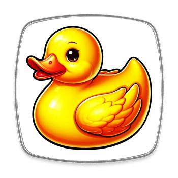 Caneton Canard Canard Canard - Magnet carré - blanc - Devant