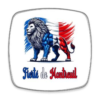 La fierté du design du drapeau de Montreuil - Magnet carré - blanc - Devant