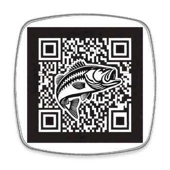 Barsch QR Code Design - Viereckiger Kühlschrankmagnet - Weiß - Vorne