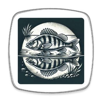 Barsch Natur Angler Design - Viereckiger Kühlschrankmagnet - Weiß - Vorne