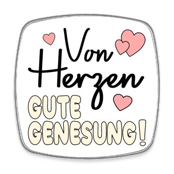 Genesungswünsche HERZ - Viereckiger Kühlschrankmagnet - Weiß - Vorne