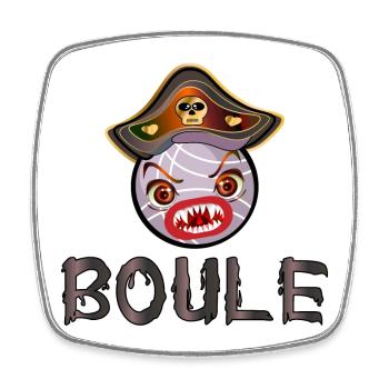 PIRATE HALLOWEEN COSTUME - PETANQUE BALL - Square fridge magnet - white - Front