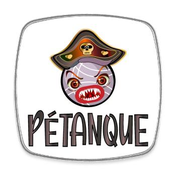 Pétanque Boules Pirate - Costume - Square fridge magnet - white - Front