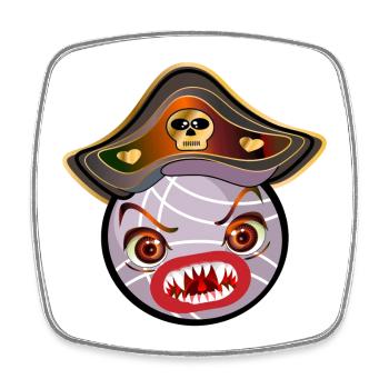 Halloween Costume Pirates - Boule Pétanque - Square fridge magnet - white - Front