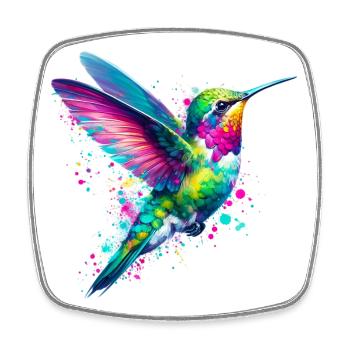 Colibri - Magnet carré - blanc - Devant
