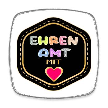 DANKE EHRENAMT HERZ - Viereckiger Kühlschrankmagnet - Weiß - Vorne