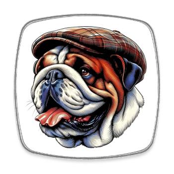 English Bulldog Dog - Square fridge magnet - white - Front