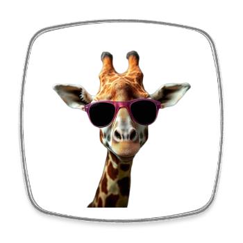 Girafe avec un style d'enfer - Magnet carré - blanc - Devant
