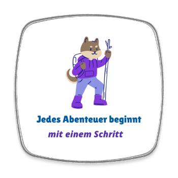 Jedes Abenteuer beginnt mit einem Schritt - Viereckiger Kühlschrankmagnet - Weiß - Vorne