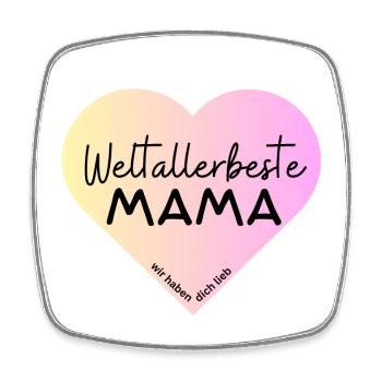 Weltallerbeste Mama- wir haben dich lieb! - Viereckiger Kühlschrankmagnet - Weiß - Vorne